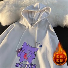 WY2087-P35 加绒款-P40 纯棉连帽卫衣男大码运动帽衫宽松薄外套男图片