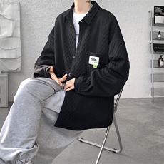 衬衫男2025春季新款港风宽松大码提花长袖衬衣CS027-P45，男装衬衫，星座214-3