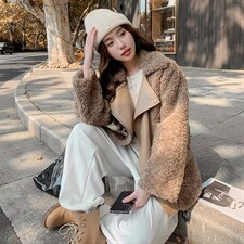 【现货新款】休闲拼皮羊羔毛外套20217-P205-K288，女装皮草，浙宝189