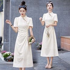 2024夏季新款中式提花刺绣立领仙气显廋连衣裙，女装连衣裙，琦鑫阁（原依鑫阁）