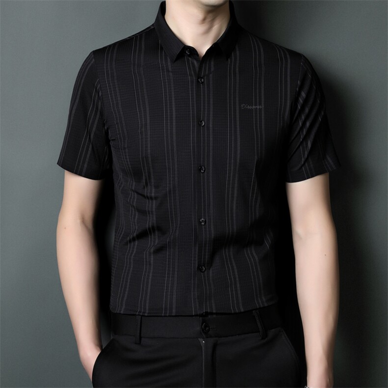 SQY9803男式2023年夏季新款百搭衬衫男短袖商务休闲衬衣男装P68,男装衬衫,电商B360