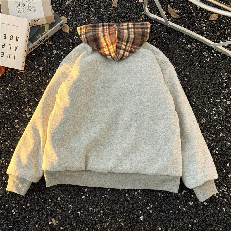 2025棉衣毛呢夹棉棉衣可拆卸帽棒球服外套男女百搭休闲拉链卫衣,男装棉衣,星座601-1