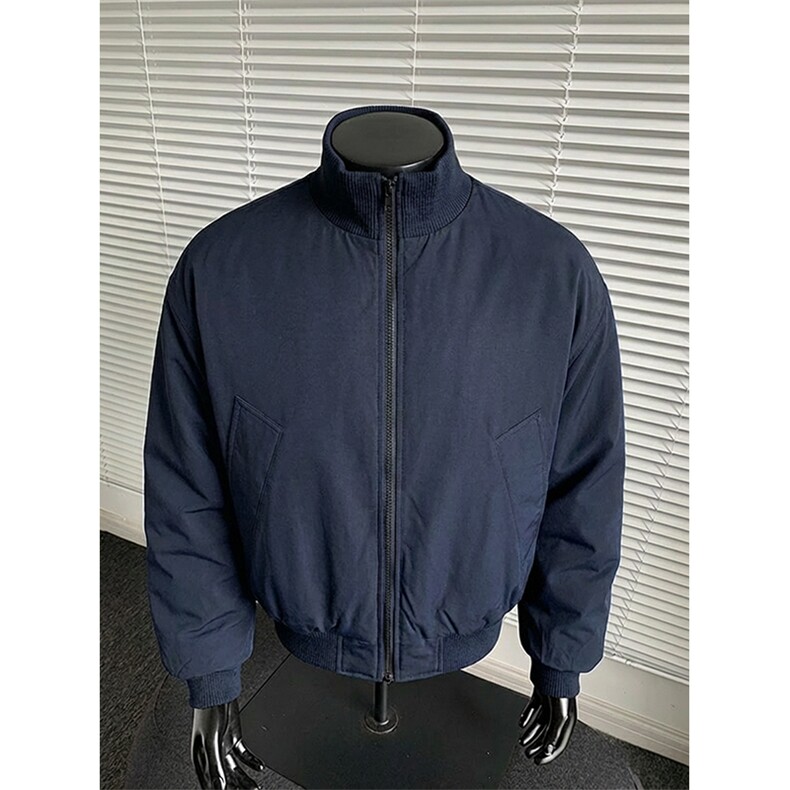 现货26春装美拉德立领飞行夹克纯色复古廓形高街棒球服外套,男装夹克,电商A486