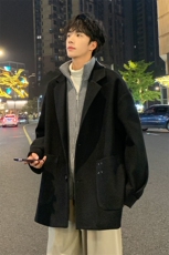 加绒加厚毛呢大衣西装外套潮504-F61-P75控118（加绒P85控128），男装毛呢大衣，星座504
