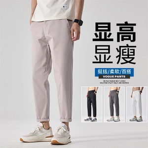 休闲裤男士韩版商务长裤子2025年秋季潮流西裤直筒九分裤D988-P45图片