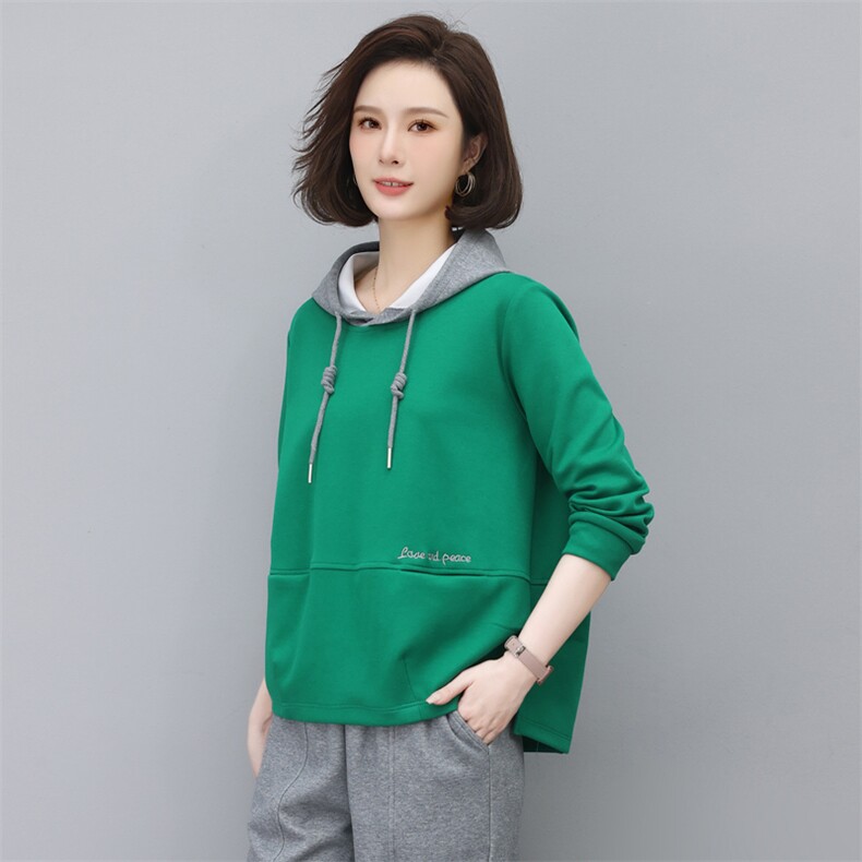 时尚宽松连帽卫衣女秋冬季新款韩版百搭显瘦长袖上衣外套潮,女装卫衣/绒衫,依恋蒂丝