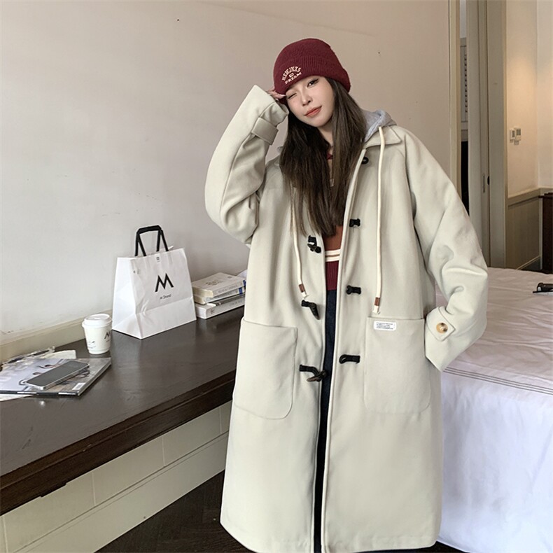 1情侣牛角扣加棉呢大衣可拆卸帽大码M-5XL外套男FY8716P138控188，女装短外套，星座226-2