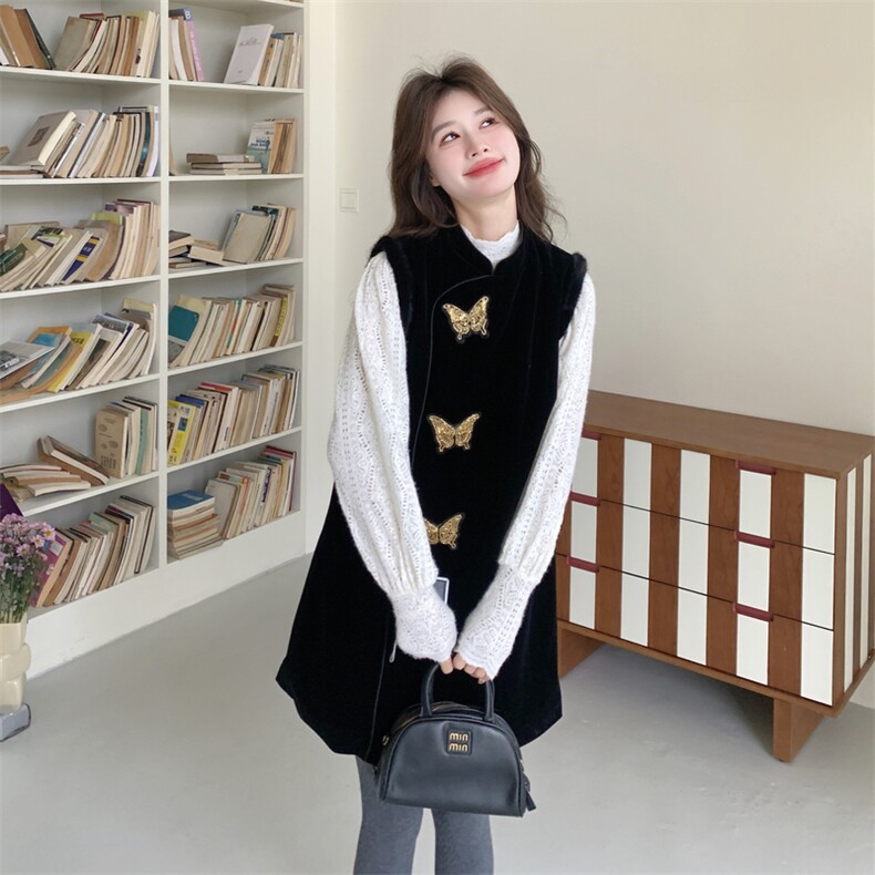 新款现货，数据好丝绒背心裙两件套2C093-6690-P185-K288,女装套装/套裙,2C093