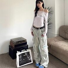 【有货】DKC627-批65美式复古水洗多口袋小众直筒工装牛仔裤男女，男装牛仔裤，星座603-2