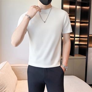 店主风男士圆领套头针织衫男新款修身刺绣毛衣301A-1/M11/P55控75图片