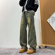 美式牛仔裤男士韩版潮流高街百搭扎染2024冬季ins长裤RK2410-P50，男装牛仔裤，星座412-2