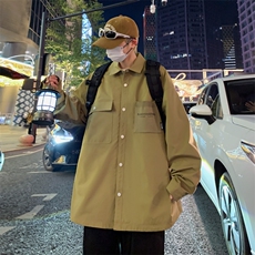 春季新款现货中性风夹克户外纯色衬衫领外套DSA157B-CS01-P55，男装夹克，电商A157B