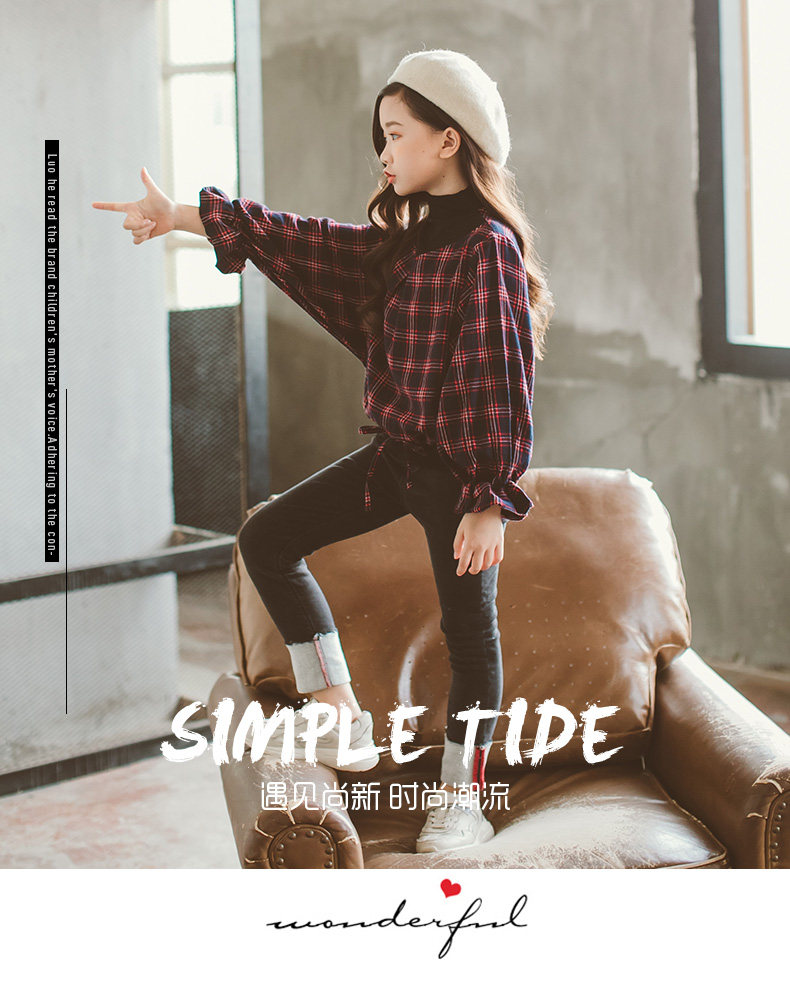 秋装儿童女工装童装网红女童套装抖音2019年