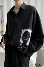 910A-S07秋装新款趣味印花潮流衬衫情侣ins上衣，男装衬衫，星座910A