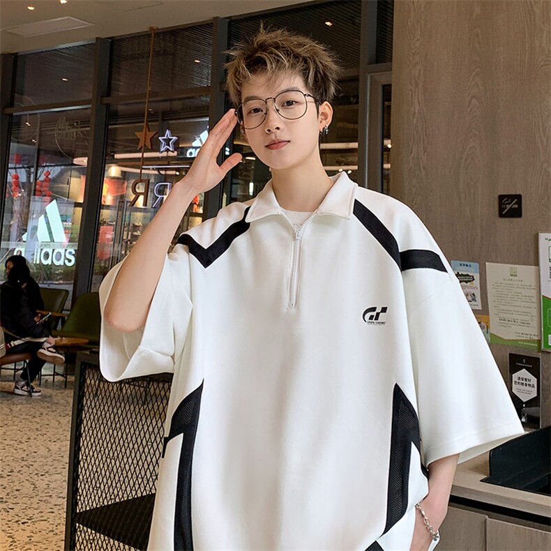特P38控68重磅夏季美式冰感POLO衫男潮流宽松短袖XP2405,男装T恤,电商B370