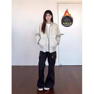 美式复古石灰棒球服夹棉棉服ZM0139-P78图片