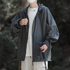 防晒服冰丝皱薄款透气网眼设计防紫外线连帽防晒衣外套JY146，男装防晒衣，星座1116A-1（原606A）