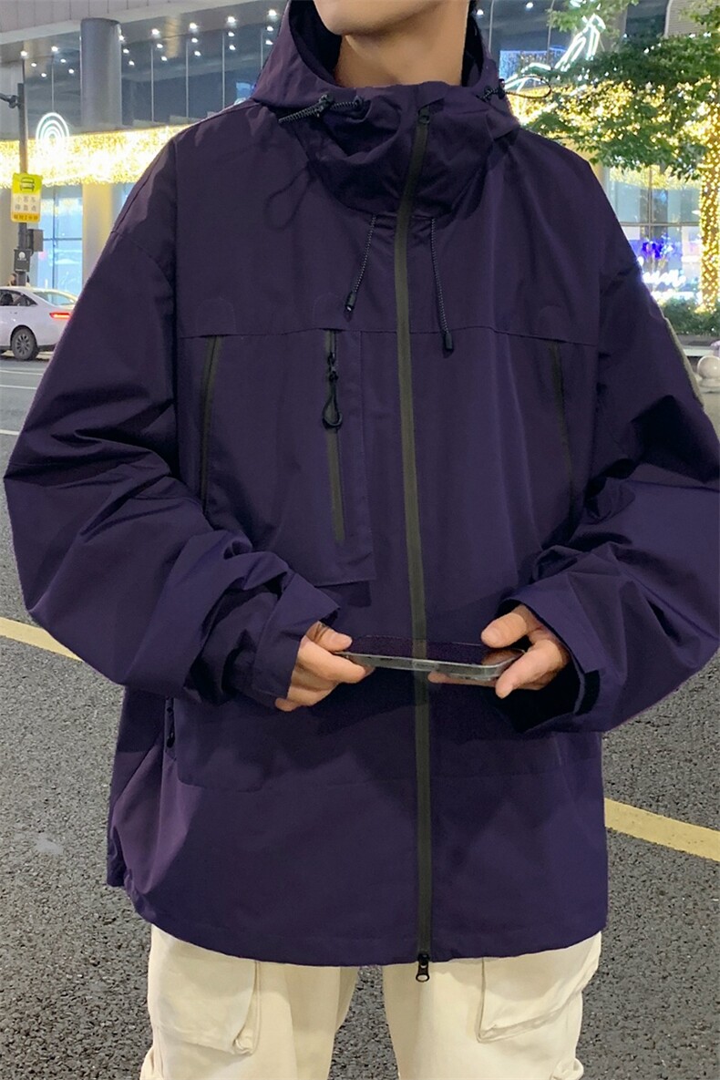 秋季现货工装冲锋衣男高品纯色宽松夹克外套DSA157B-J91-P88,男装夹克,电商A157B