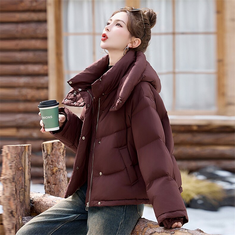 白鹅绒羽绒服女短款小个子冬季2025新款高级感超好看加厚高端,女装羽绒服,沁沁公主