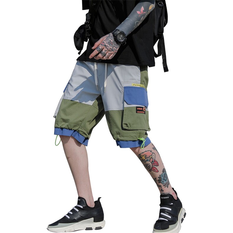 国潮工装短裤男潮牌宽松休闲运动五分裤嘻哈裤A438-C3012,男装休闲裤,电商A438
