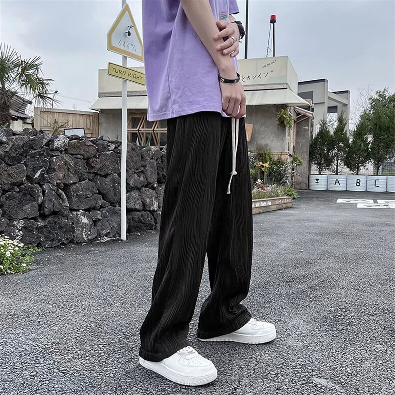 男春季潮流时尚休闲长裤波浪纹冰丝裤M230P36,男装休闲裤,星座1116-2