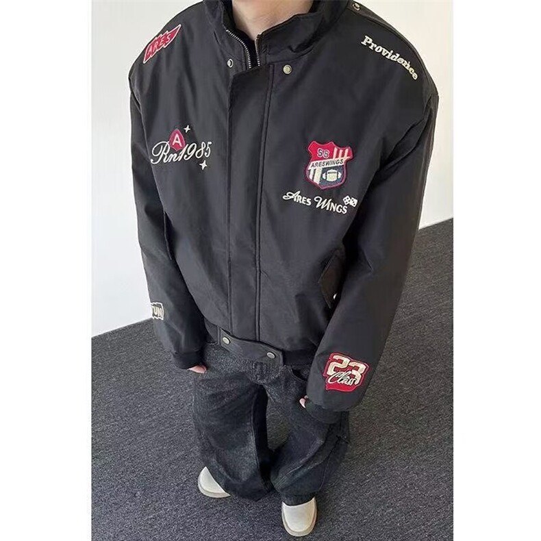 复古刺绣帽子可拆卸加厚棉衣男女冬季宽松情侣棉服MZ223-P105图片