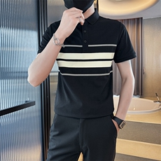 主推抖音2025夏季短袖T恤翻领Polo衫高级感上衣T0289-P48控78，男装T恤，电商D342