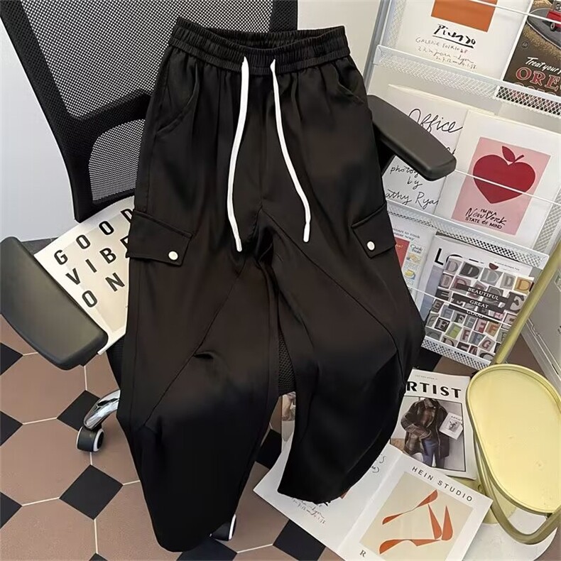 复古工装裤男款潮牌多口袋休闲伞兵裤直筒宽松登山冲锋裤X319/P42,男装工装外套,星座506B