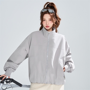 春秋宽松立领拉链夹克女休闲潮流百搭设计感外套XZ309 JK8002 P72图片