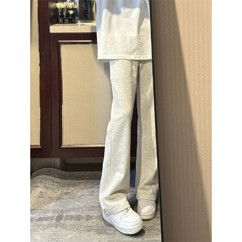 CXWK30LL-特P65毛巾刺绣花灰色卫裤男宽松直筒微喇休闲裤,男装休闲裤,星座1007（原301D）