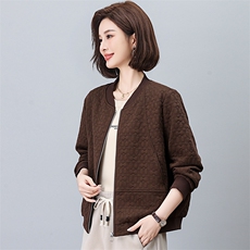 棒球服外套女2026新款春秋短款拉链式开衫小个子中年妈妈春装上衣，女装短外套，独衣靓
