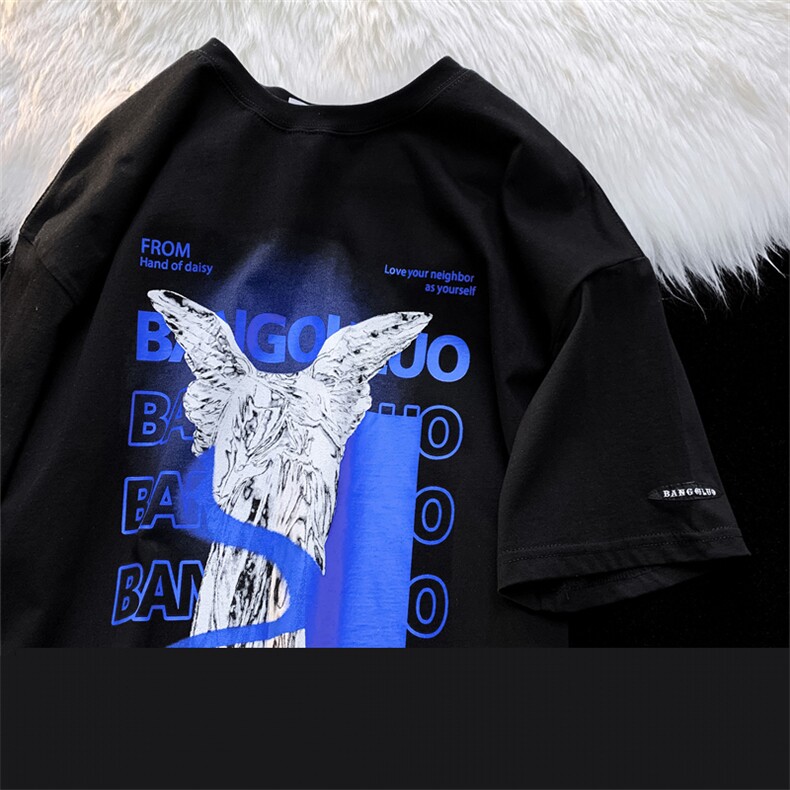 T恤潮流圆领男港风印花2024新款百搭休闲时尚DS-B299-5115P45控69,男装T恤,电商A061-1