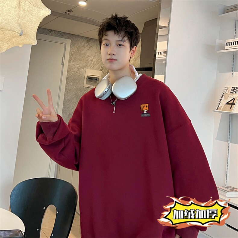 ！圆领卫衣男长袖T恤男WY173-P28加绒款（JR）-P33控价:49,男装卫衣,电商B367