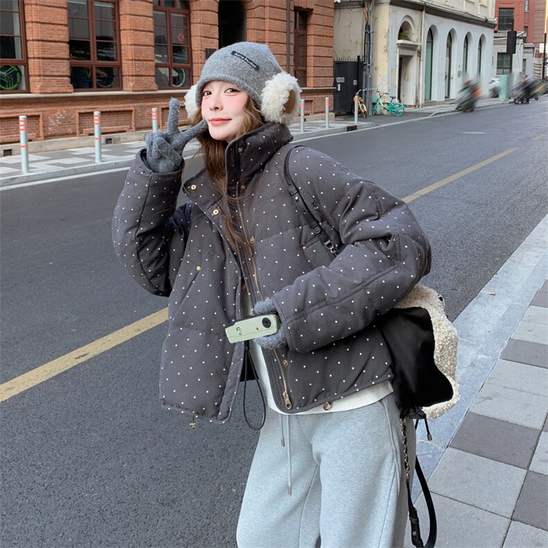 新款主推波点50绒羽绒服2685-P245-K368,女装短外套,2C129