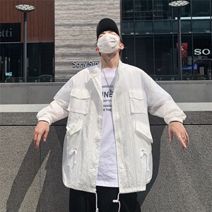 F1029/P45防晒衣男士夏季户外薄款工装夹克男透气大码外套防晒衫，男装夹克，电商A141