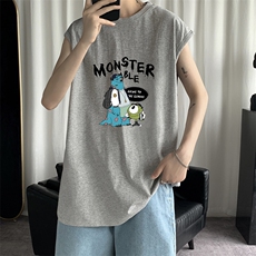 BX25074-P20纯棉汗背心男士大码宽松汗衫男无袖t恤男港风，男装T恤，电商A040