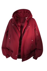 !潮流冬季连帽拉链加绒加厚棉衣情侣撞色棉服外套 MY5567-P78图片