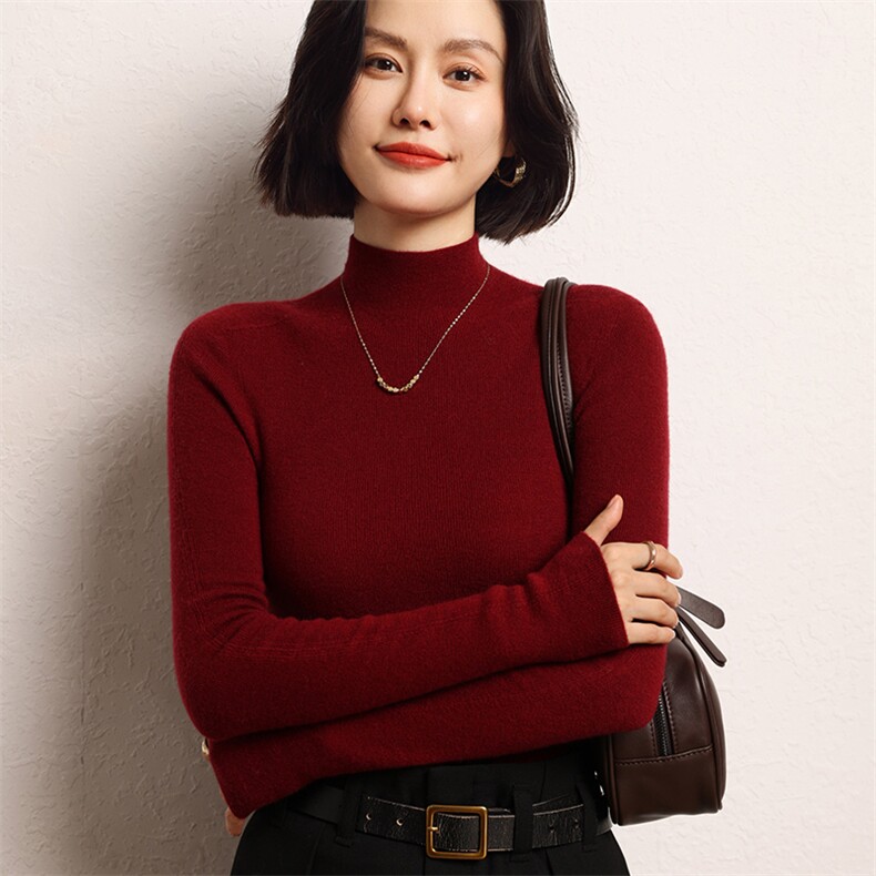 2025年秋季一线镂空抽条半高时尚百搭通勤休闲,女装羊绒衫,魅途羊绒