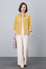 棉麻套装女2026年新款夏装搭配一整套中年妈妈阔腿裤装亚麻两件套，女装套装/套裙，涵誉