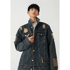 25款破洞牛仔夹克宽松韩版工装潮流水洗外套N598/P78/118，男装工装外套，星座202