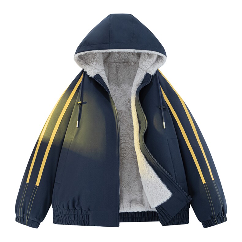 2025复古加绒毛领棉衣冬季新款座山雕宽松连帽派克棉服M2556p88,男装棉衣,电商D315