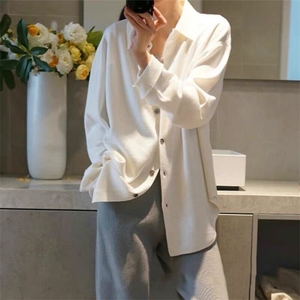 女士秋款时尚潮流翻领针织衫 修身显瘦百搭长袖上衣图片