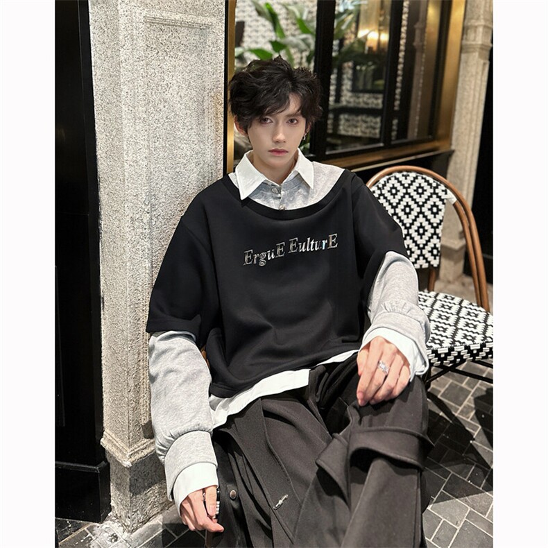 现货 25秋冬男士一件顶三件套头衬衫领卫衣WY50-P98图片