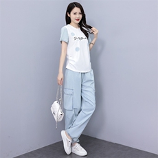 新品现货2025女装夏装新款休闲运动套装，女装套装/套裙，靓星雨