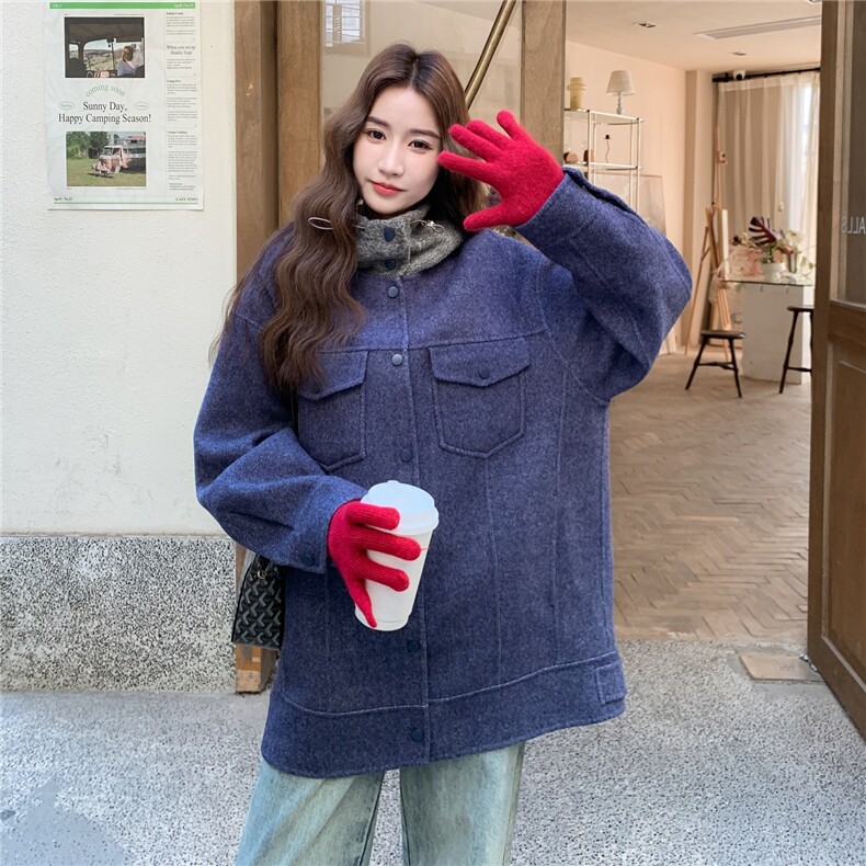新款连帽中长款羊毛大衣2C327-9923p255控368,女装毛呢外套,2C327