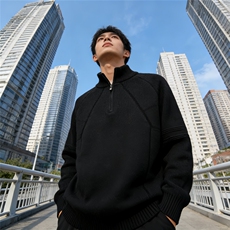 半高领拉链毛衣男秋冬季2025新款宽松套头纯色打底针织衫男生潮流，男装T恤，星座1210-1
