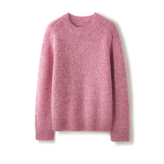 2026年秋季时尚百搭通勤简约休闲圆领花纱套衫，女装羊绒衫，致织羊绒