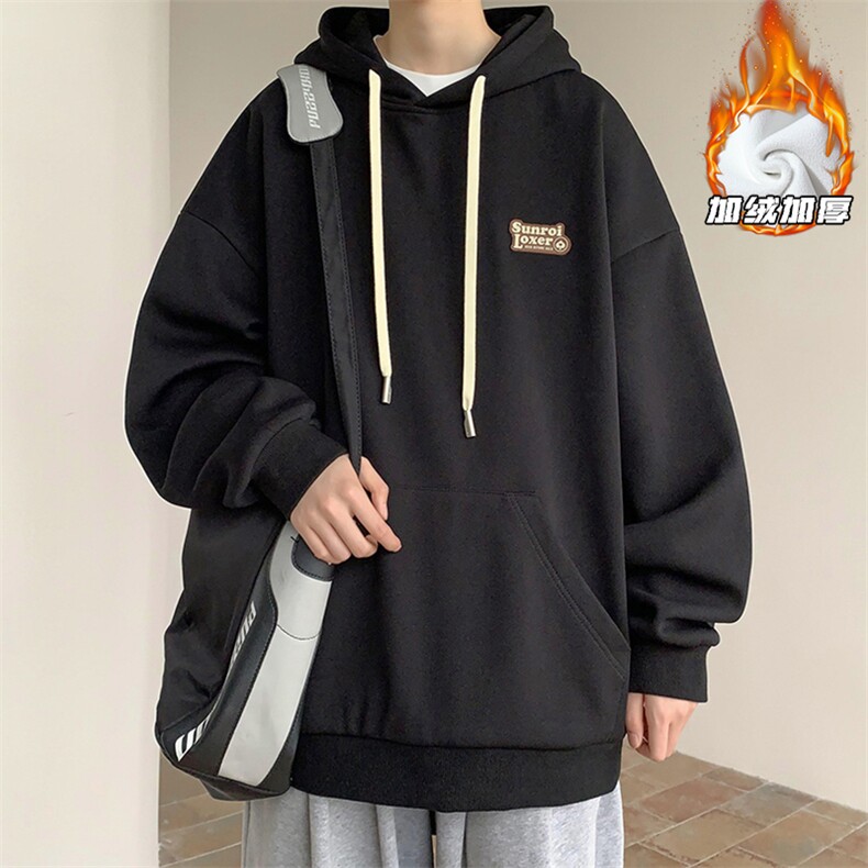 2023冬季新款港风大皂大码加绒加厚连帽卫衣M-5XHW23809-P55,男装卫衣,电商A022