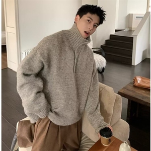 高领毛衣针织衫男韩系宽松潮牌打底衫上衣毛衫513AMY2795P52，男装T恤，星座513A