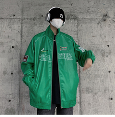 春季新款机车服夹克男潮炸街痞帅外套宽松赛车潮牌JK079-P83，男装夹克，星座308B-2